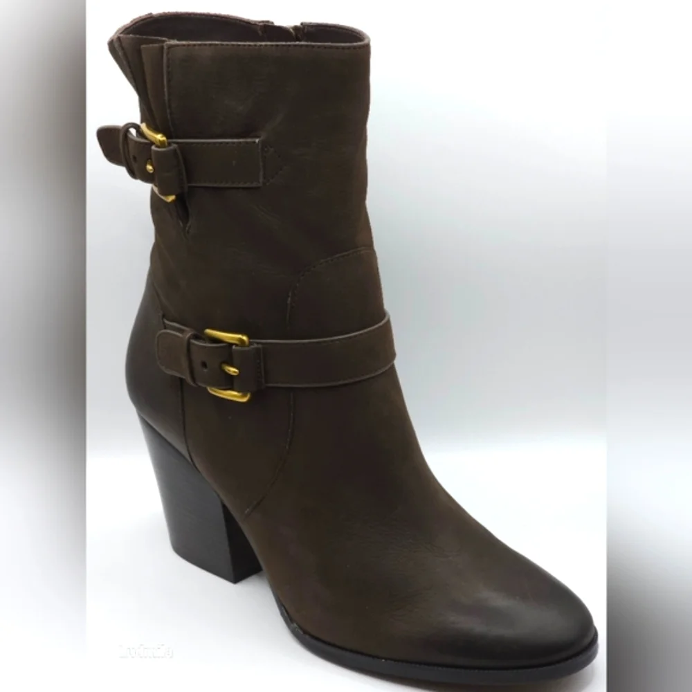 MICHAEL Michael Kors women's size 8 Ashton‎ mid brown leather bootie